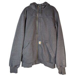 Carhartt Mens Grey Hooded Zip-Up Sweatshirt Jacket M